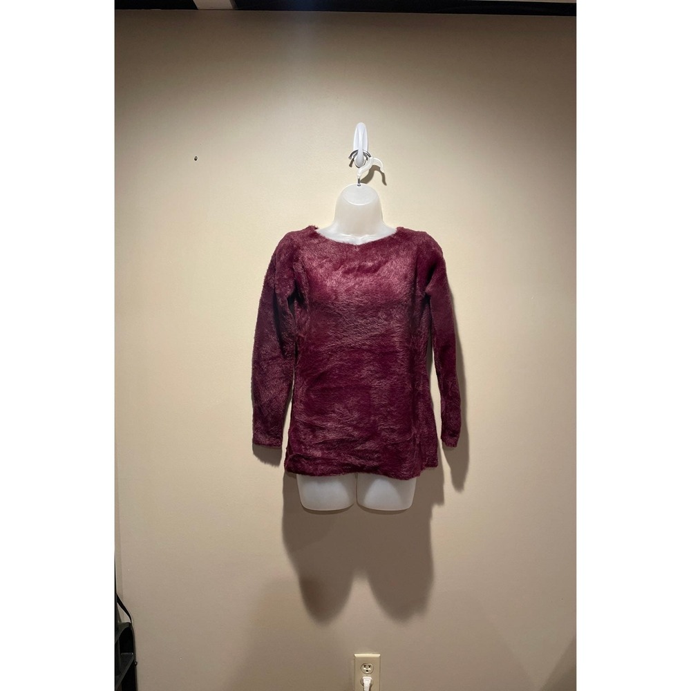 M Love Token Fuzzy Sweater